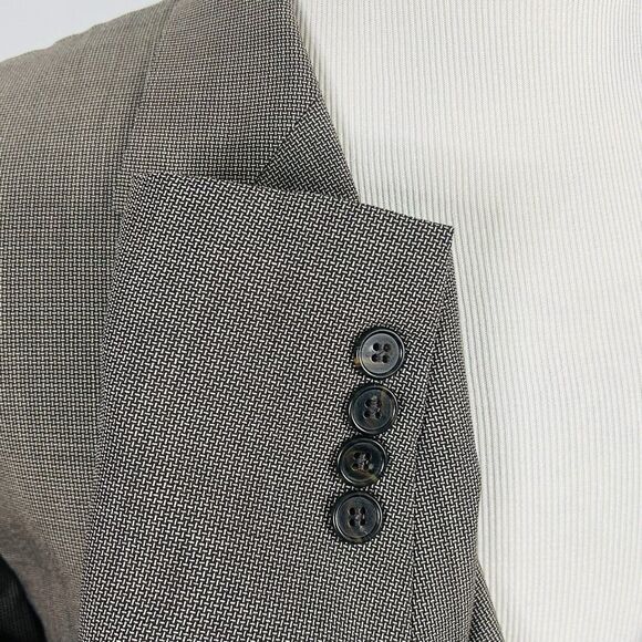 Joseph Abboud 44S Sport Coat 100% Wool Beige Knit Two Button Fully Lined - Picture 5 of 8